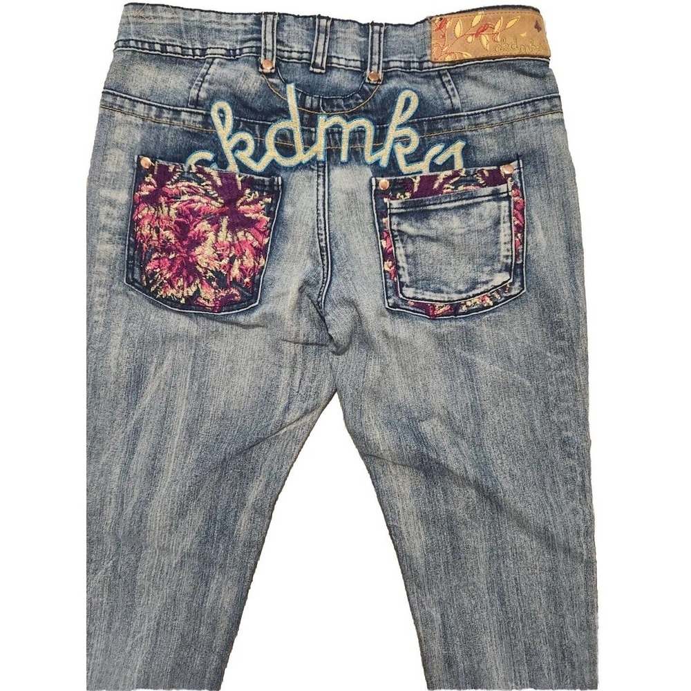 Akademiks Womens Spellout Pocket‎ Design Stonewash Jeans Pants Size 27